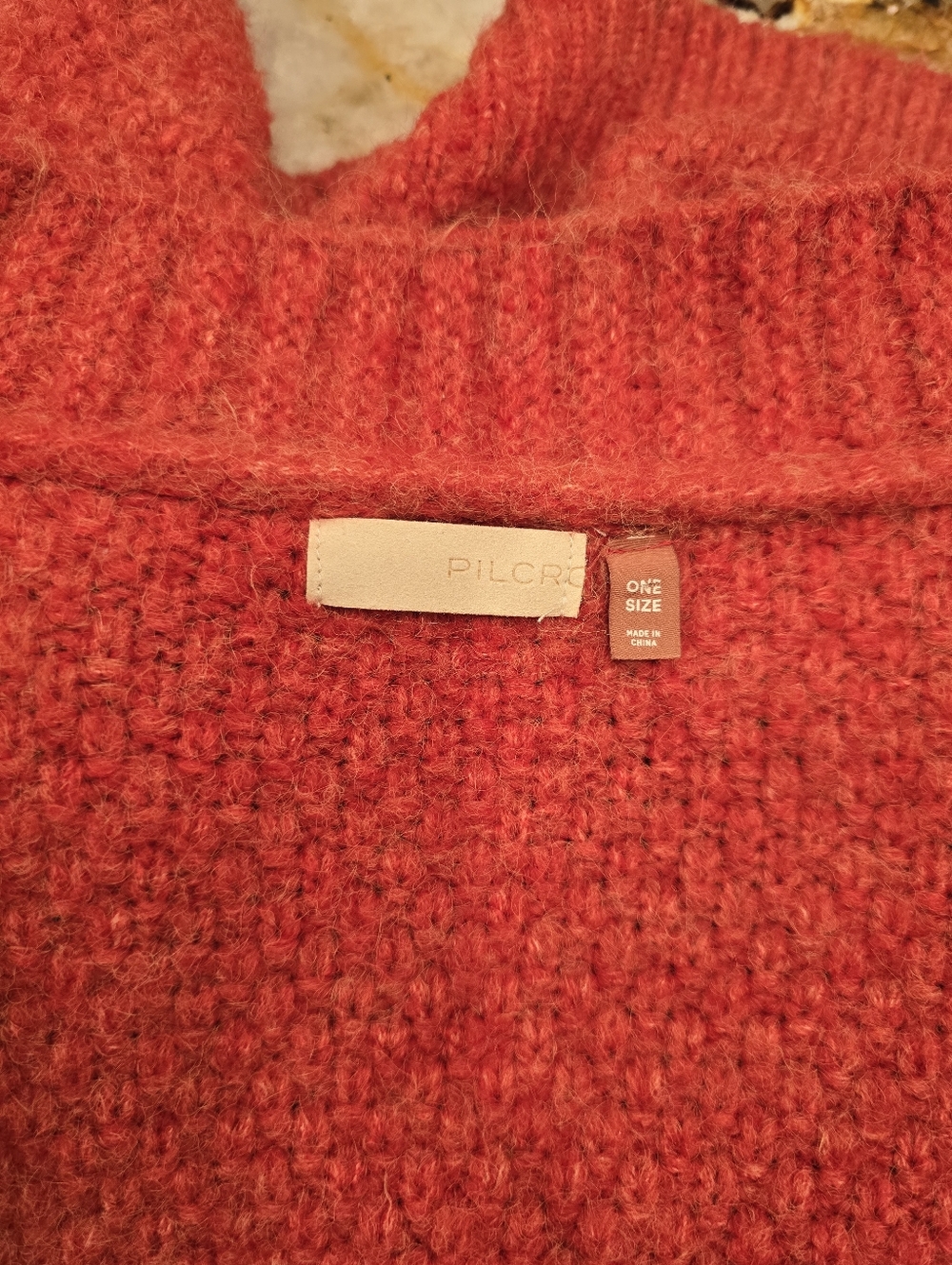 Anthropologie Pilcro Oversized Cuffed Cardigan OS Orange Red - Picture 7 of 11